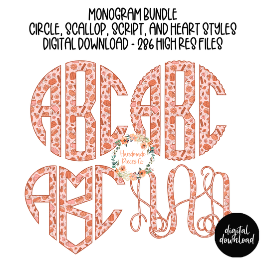 Fall Monogram, Version 2 - Multiple Styles - Digital Download