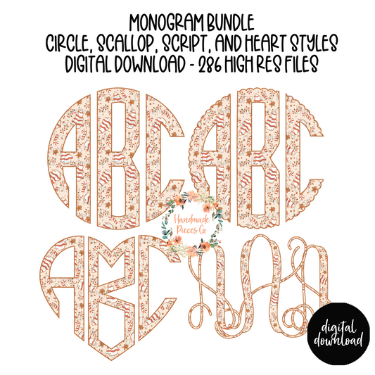 Snack Cakes Monogram, Version 3 - Multiple Styles - Digital Download