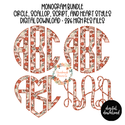 Skeleton Rainbows and Ghosts Monogram - Multiple Styles - Digital Download