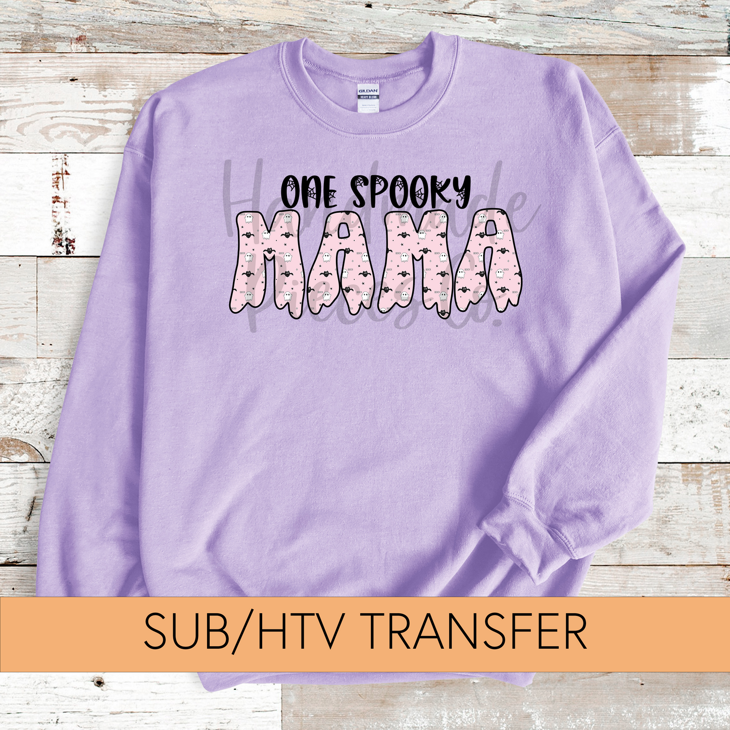 One Spooky Mama, Ghosts and Bats - Sublimation or HTV Transfer