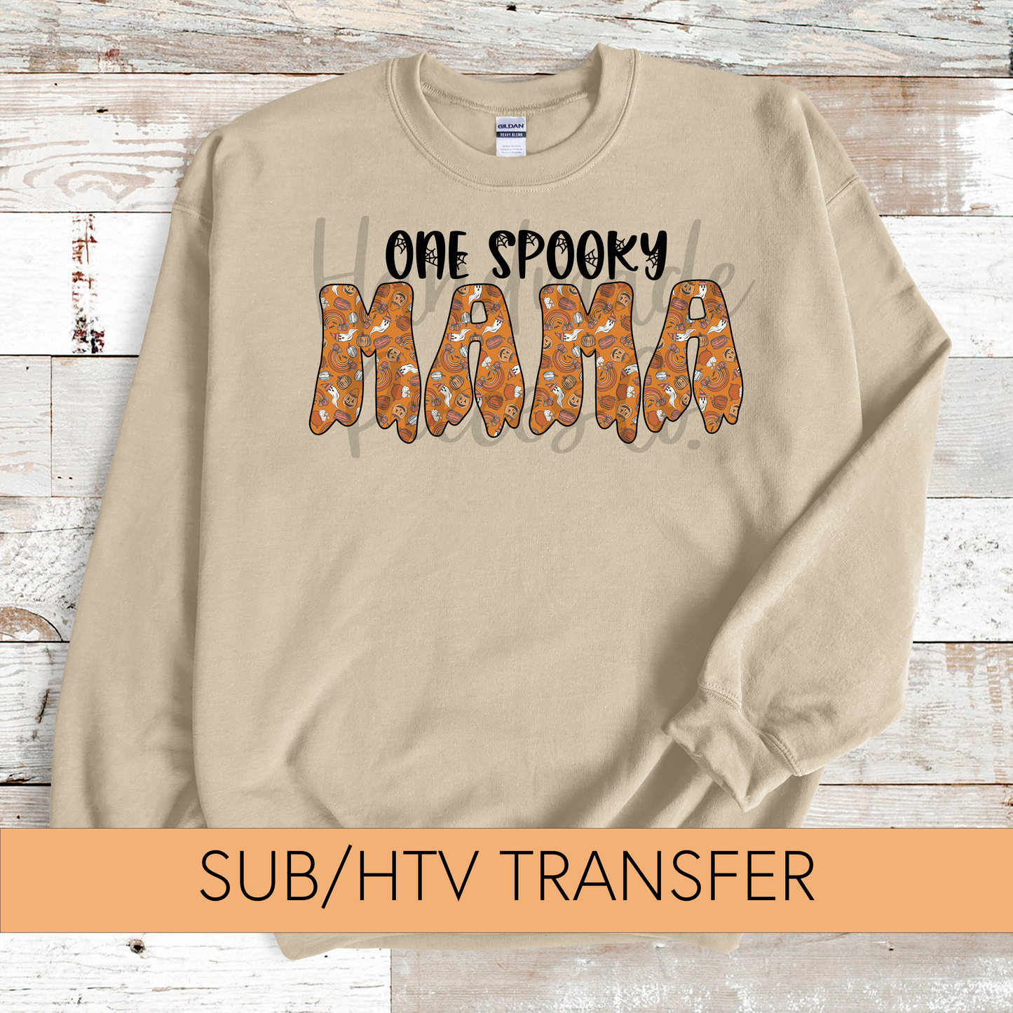 One Spooky Mama, Halloween Doodles, Orange - Sublimation or HTV Transfer