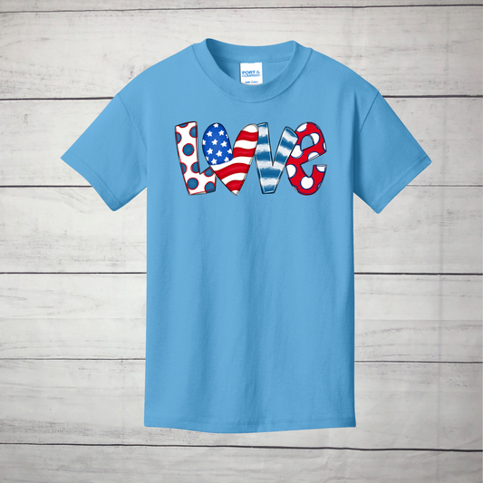 Patriotic Love -  Infant, Toddler, Youth, Adult
