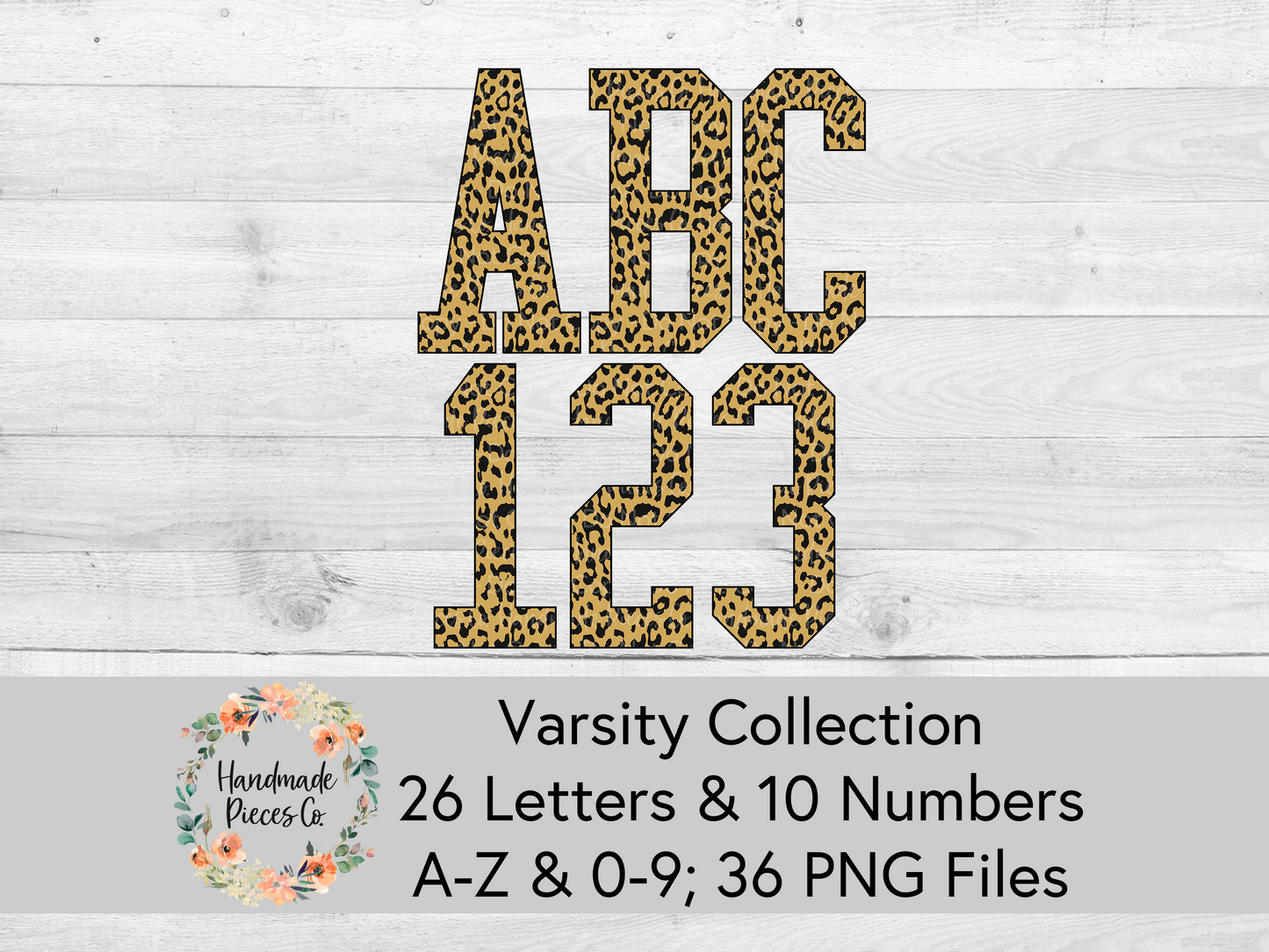 Cheetah - Alpha and Number Set, Varsity Collection - Digital Download