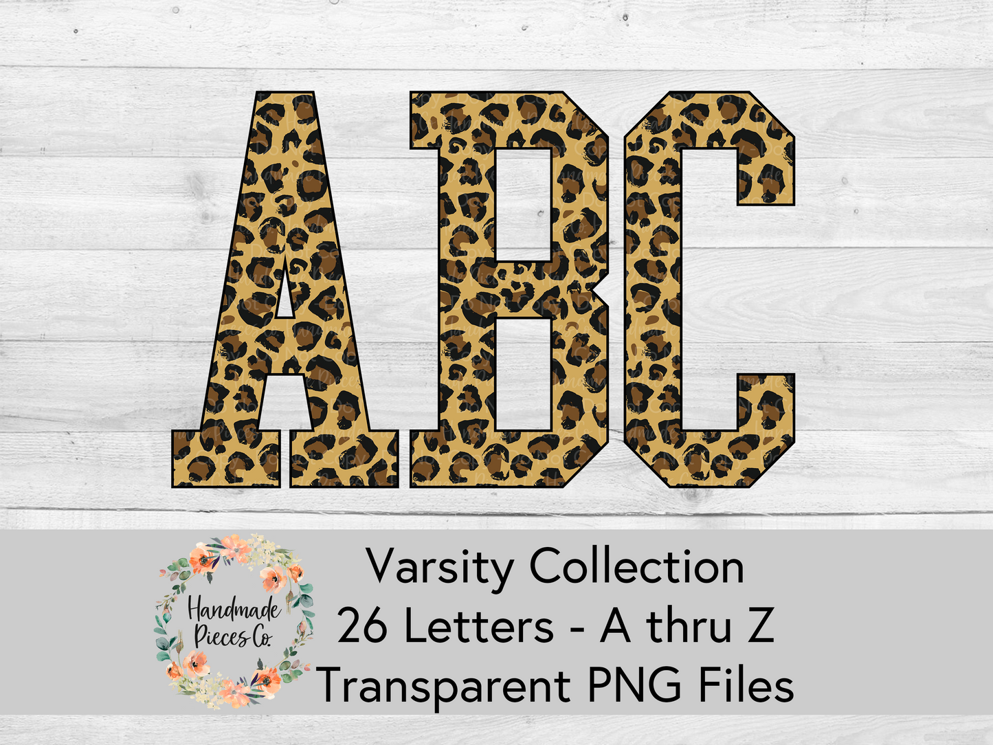 Leopard - Alpha and Number Set, Varsity Collection - Digital Download