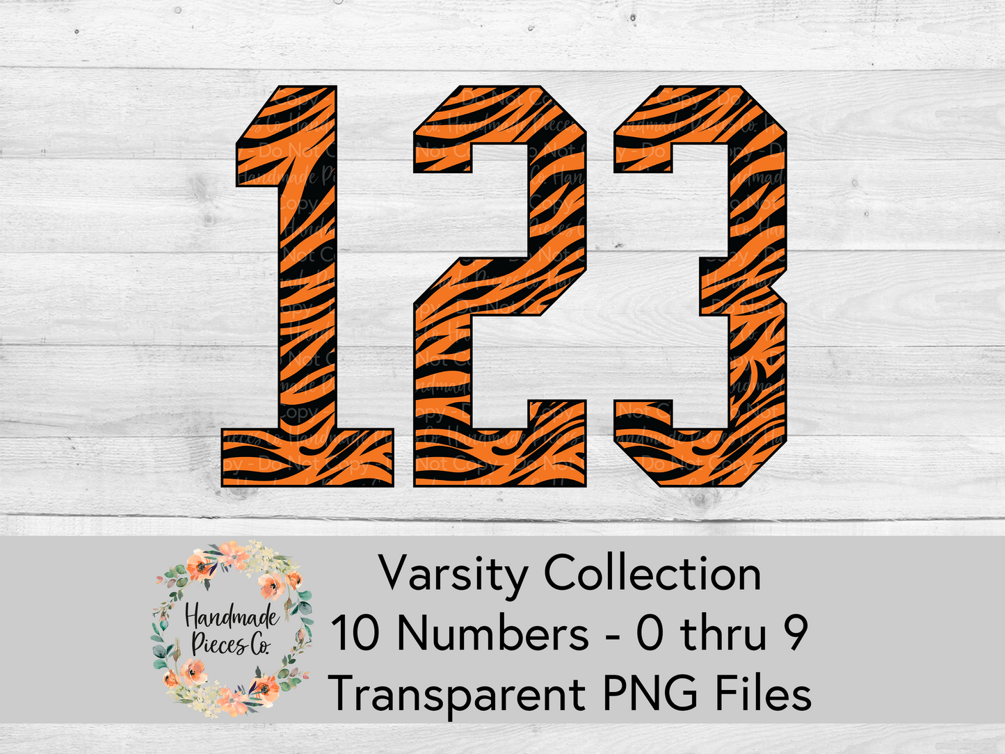 Tiger, Orange and Black - Alpha and Number Set, Varsity Collection - Digital Download