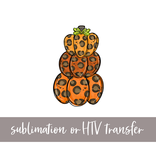 Pumpkin Trio, Stacked Orange - Sublimation or HTV Transfer