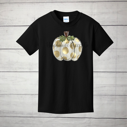 Pumpkin, Gold Glitter Graphic Shirt