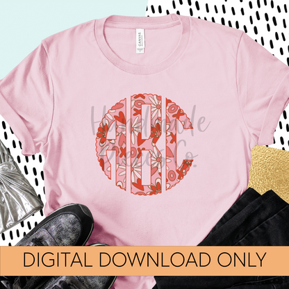 Floral XOXO Monogram - Multiple Styles - Digital Download