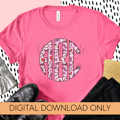 Howdy Valentine Monogram - Multiple Styles - Digital Download