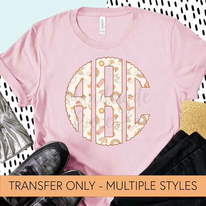 Pastel Spring Time Monogram - Sublimation or HTV Transfer