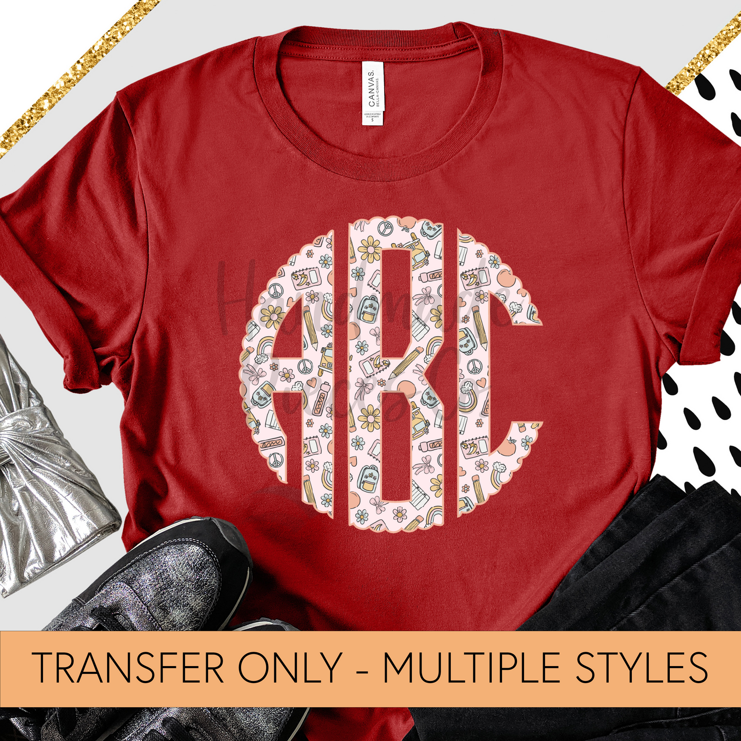 Back to School Monogram - Sublimation or HTV Transfer