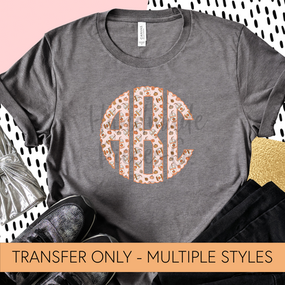 Pumpkin Spiced Coffee Monogram - Sublimation or HTV Transfer