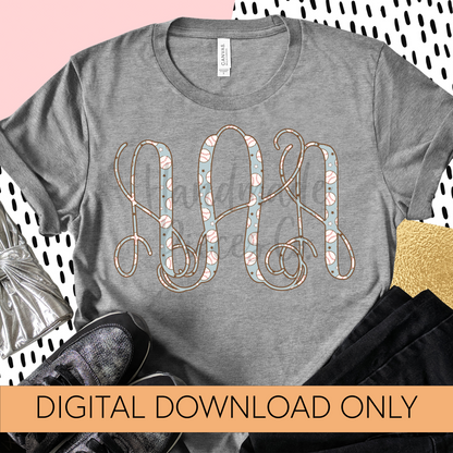 Baseball Monogram - Multiple Styles - Digital Download