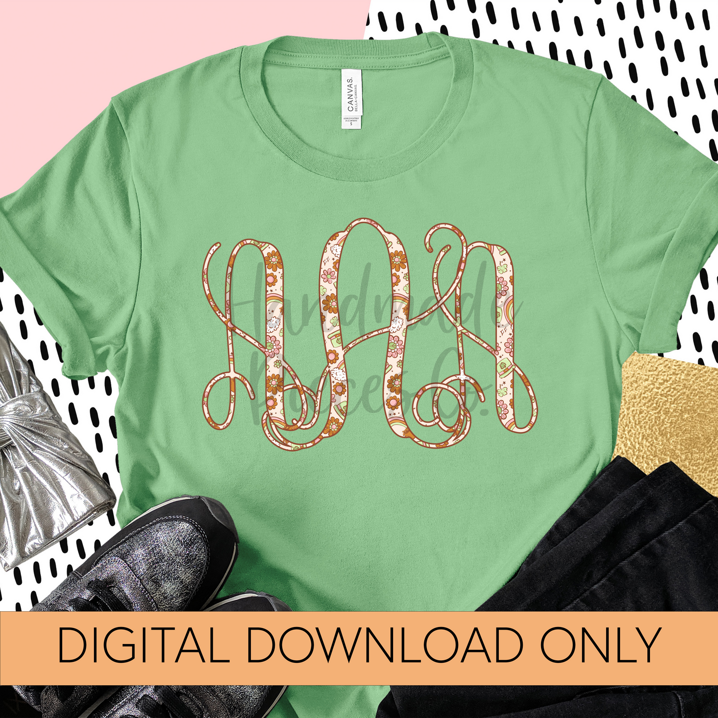 St. Patrick's Day Monogram, Festive Boho Mix - Multiple Styles - Digital Download