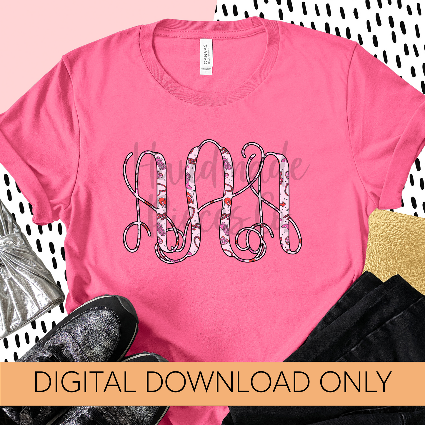 Howdy Valentine Monogram - Multiple Styles - Digital Download