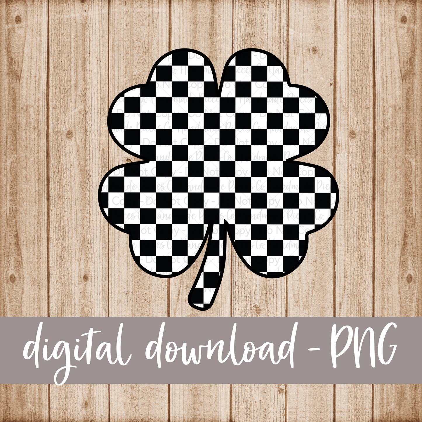 Shamrock, Black Checkered  - Digital Download