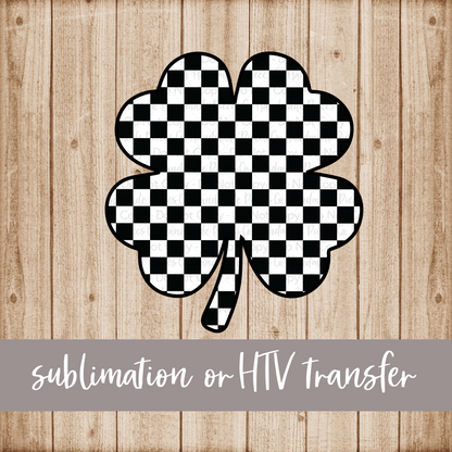 Shamrock, Black Checkered - Sublimation or HTV Transfer