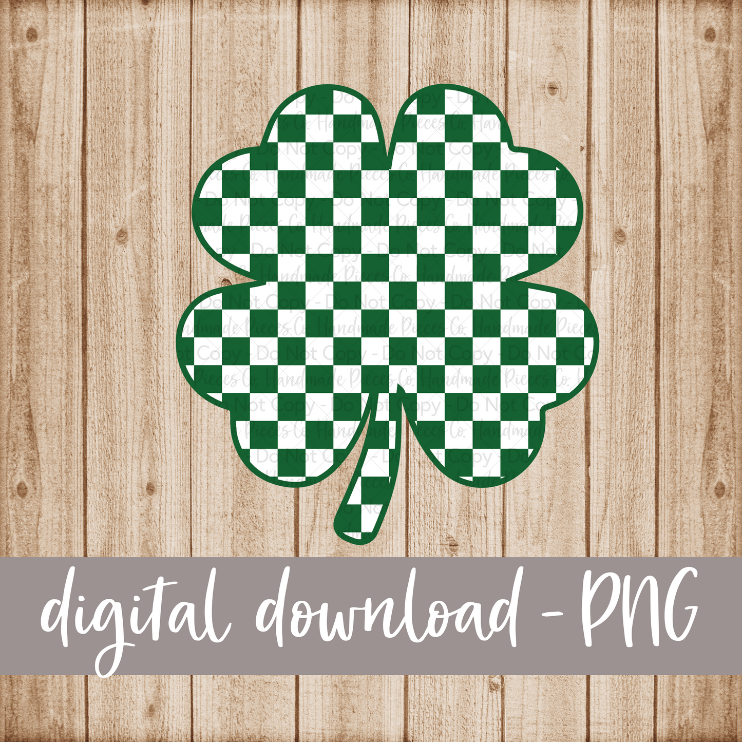 Shamrock, Green Checkered  - Digital Download