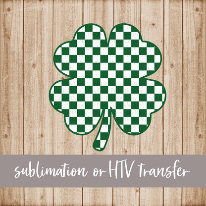 Shamrock, Green Checkered - Sublimation or HTV Transfer