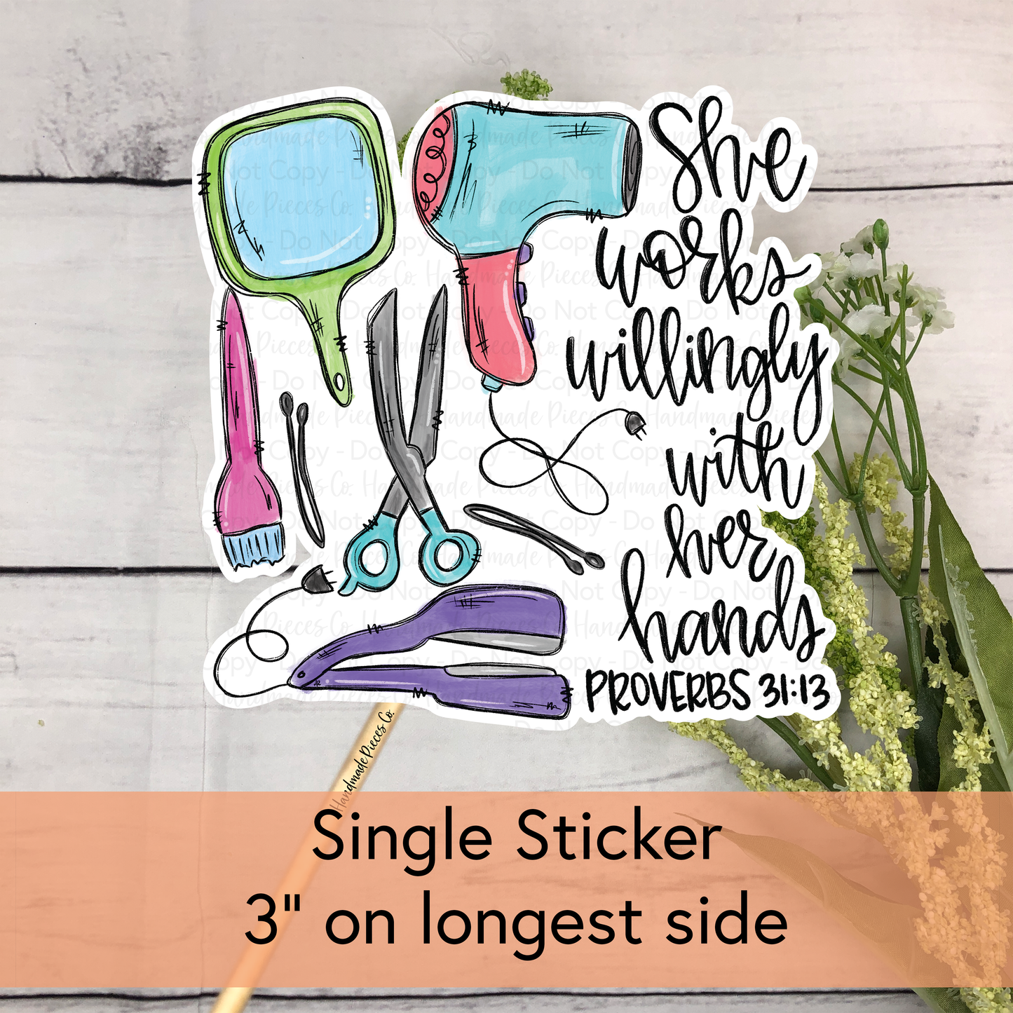 Hair Stylist, She Works Willingly - Vinyl Sticker