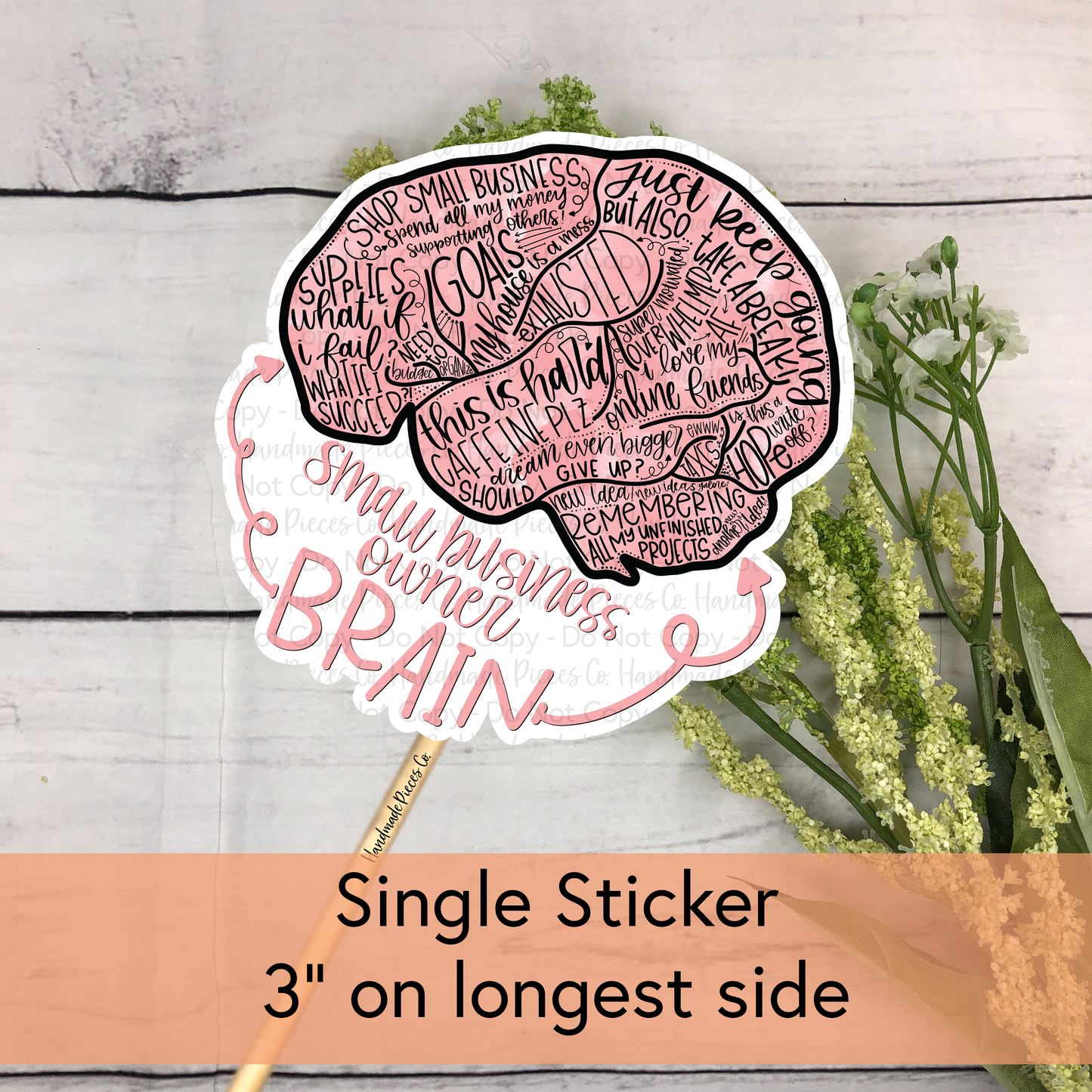 Small Business Owner Brain - Vinyl Sticker