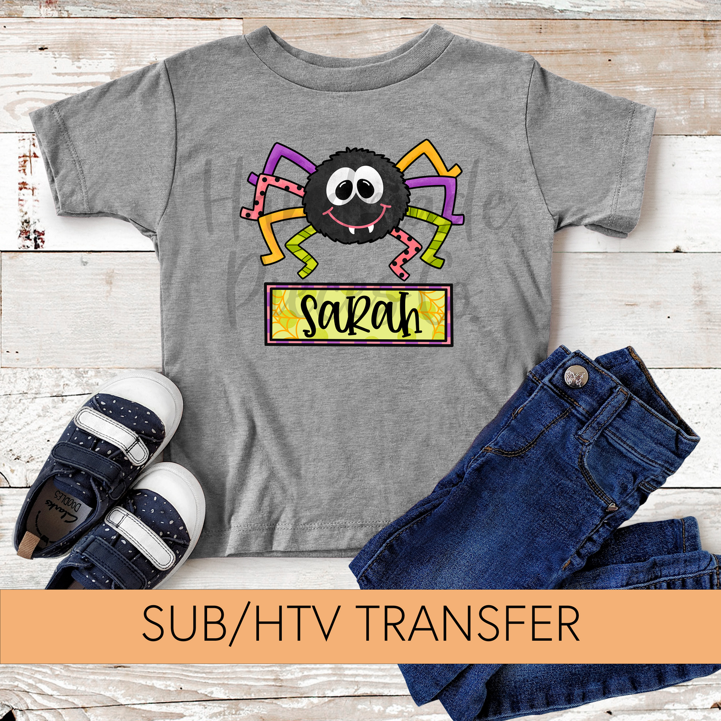 Spider, 1 with Name - Sublimation or HTV Transfer