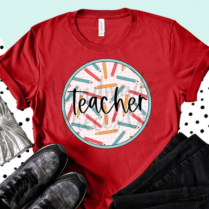 Teacher PNG, Circle Pencils - Digital Download