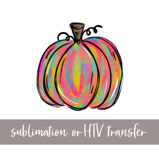 Watercolor Pumpkin, Version 1 - Sublimation or HTV Transfer