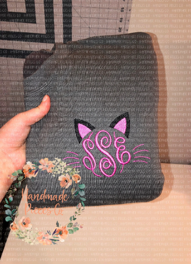 Cat Ears Monogram Embroidered Garment - Adult