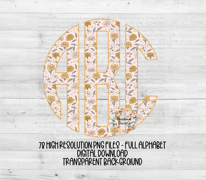 Marigold Monogram - Multiple Styles - Digital Download