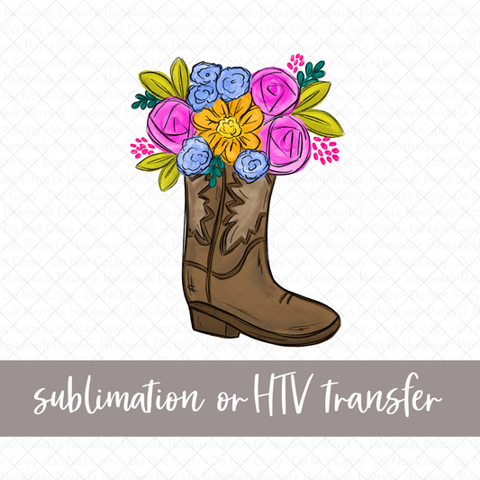 Floral Boot - Sublimation or HTV Transfer