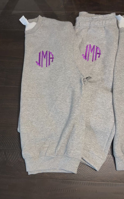 Embroidered Monogram Set, Sweatshirt and Joggers - Adult