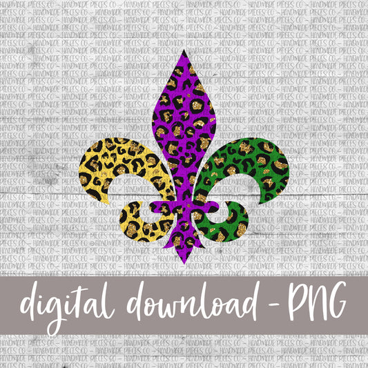 Fleur De Lis, Leopard Glitter - Digital Download