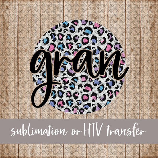 Gran Round, Leopard Spring Pastel - Sublimation or HTV Transfer