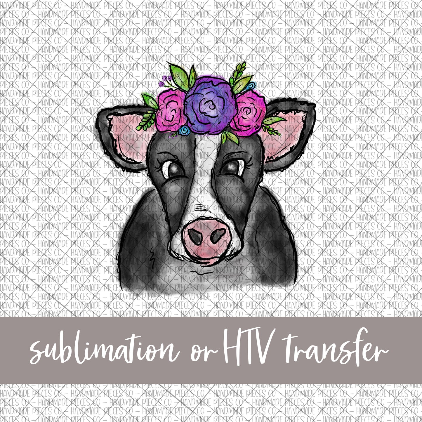 Boho Cow - Sublimation or HTV Transfer