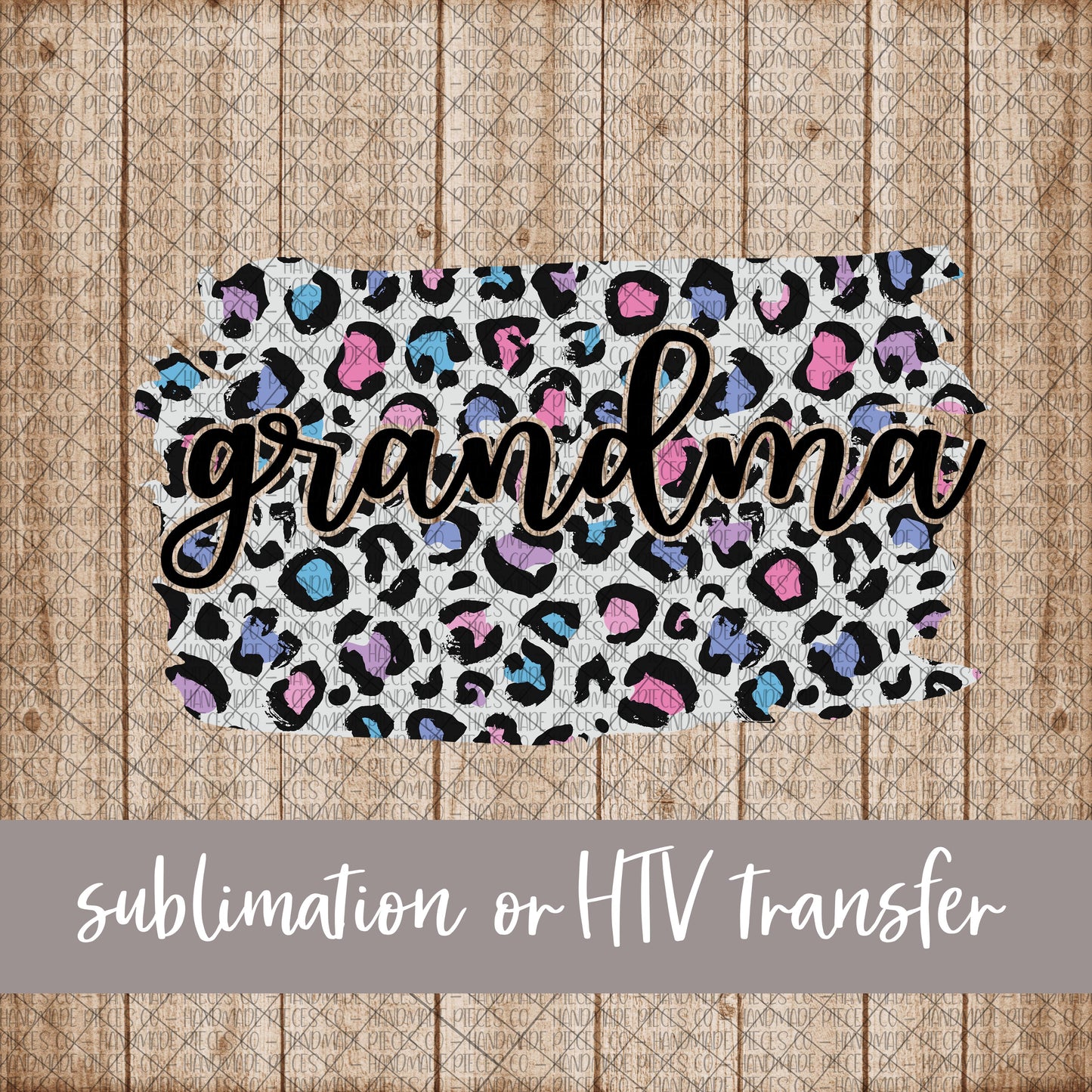 Grandma Brushstroke, Leopard Spring Pastel - Sublimation or HTV Transfer