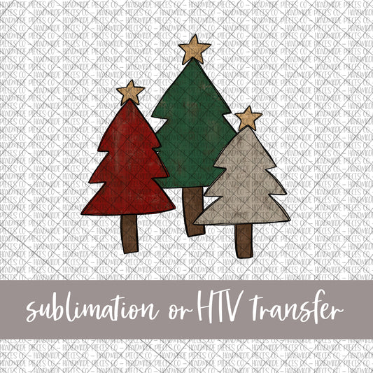 Christmas Trees Trio - Sublimation or HTV Transfer