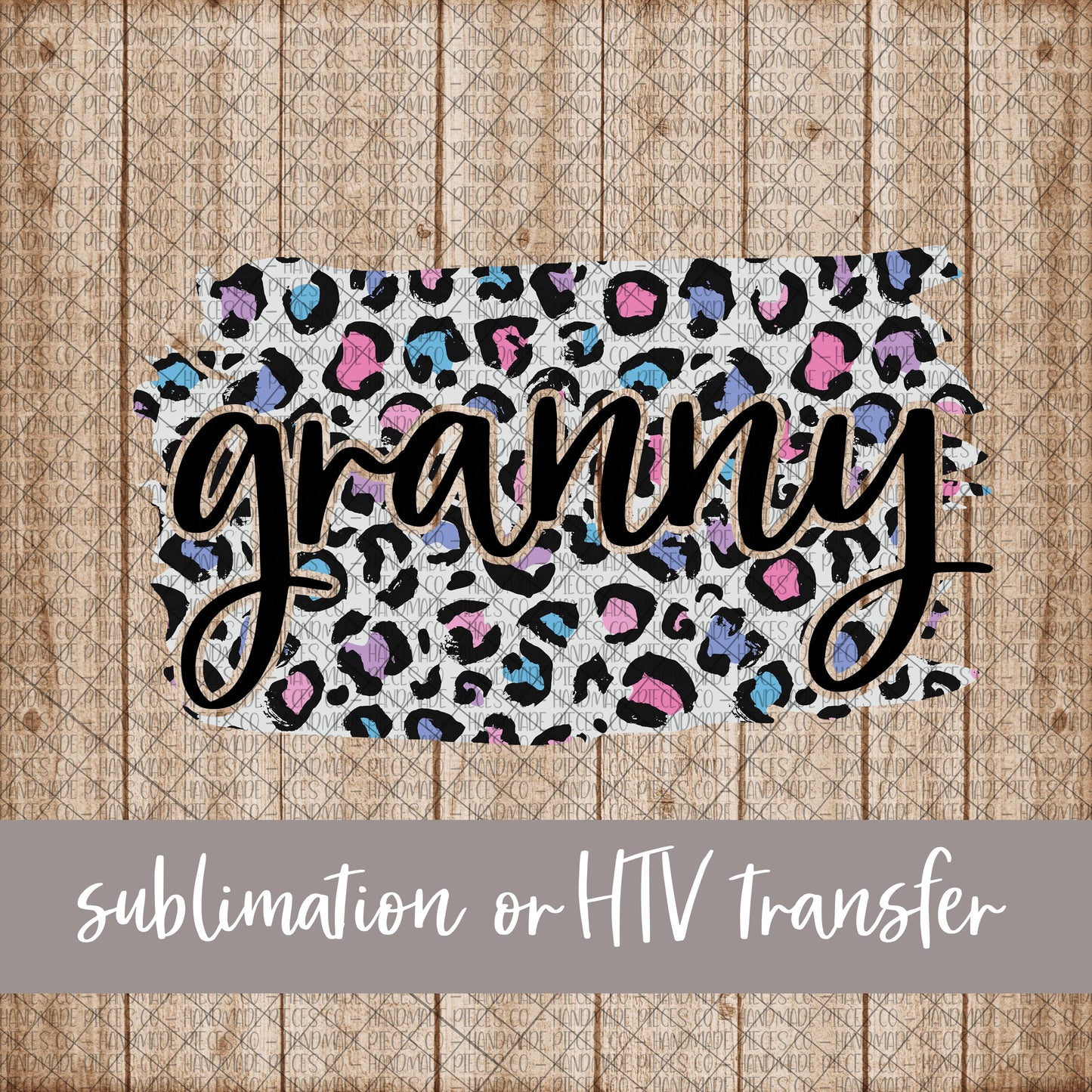 Granny Brushstroke, Leopard Spring Pastel - Sublimation or HTV Transfer