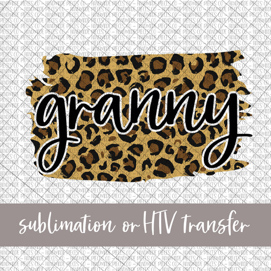 Granny Brushstroke, Leopard - Sublimation or HTV Transfer