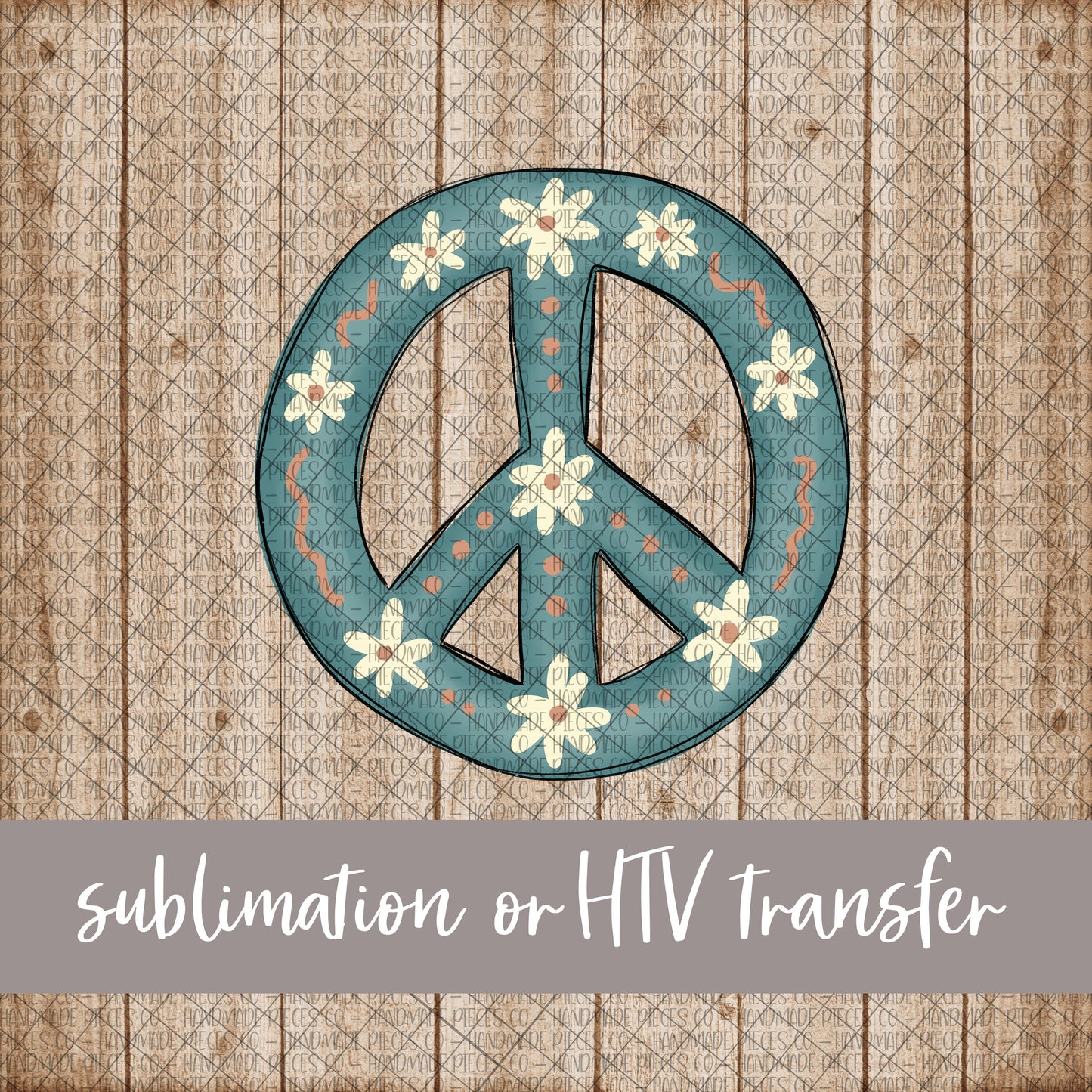 Floral Peace Sign - Sublimation or HTV Transfer