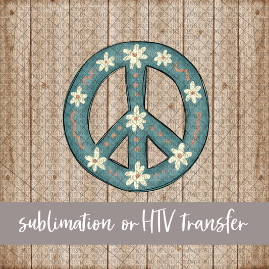 Floral Peace Sign - Sublimation or HTV Transfer