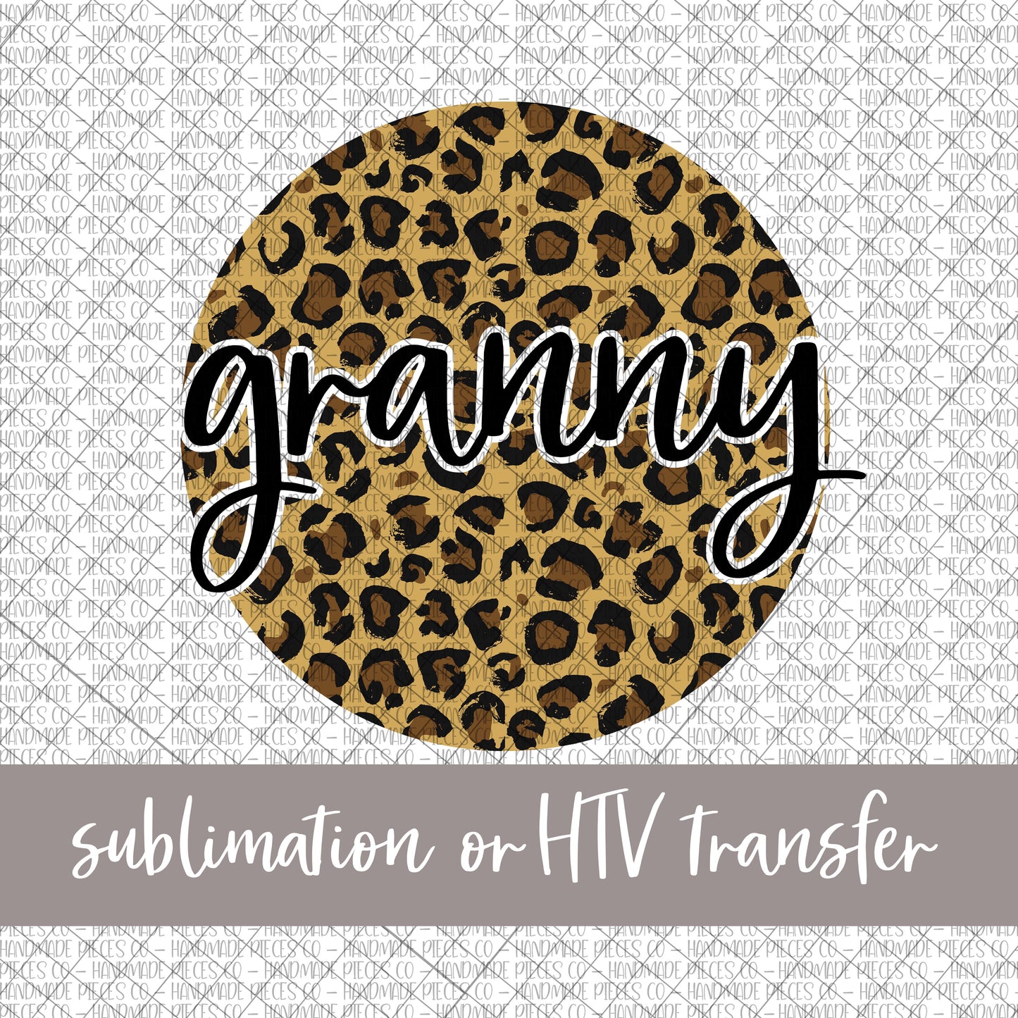 Granny Round, Leopard - Sublimation or HTV Transfer