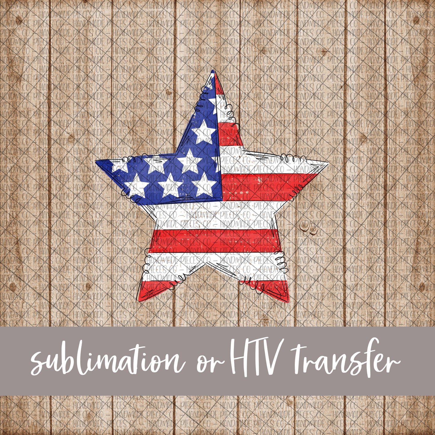 Patriotic Star - Sublimation or HTV Transfer