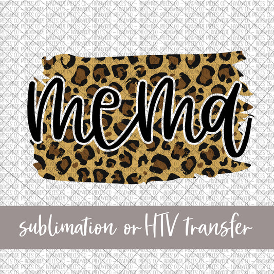 Mema Brushstroke, Leopard - Sublimation or HTV Transfer