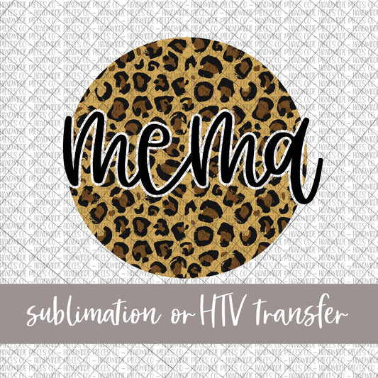 Mema Round, Leopard - Sublimation or HTV Transfer