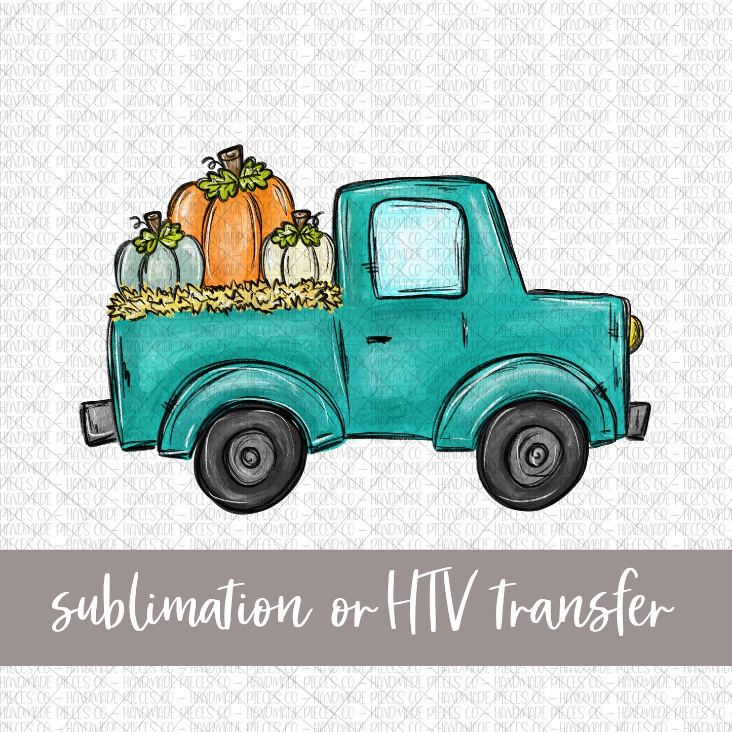 Pumpkin Truck - Sublimation or HTV Transfer