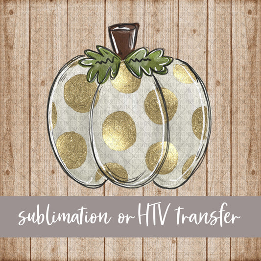 Pumpkin, Gold Glitter - Sublimation or HTV Transfer