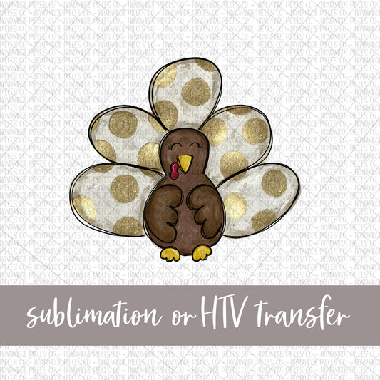 Turkey, Gold Glitter -  Sublimation or HTV Transfer