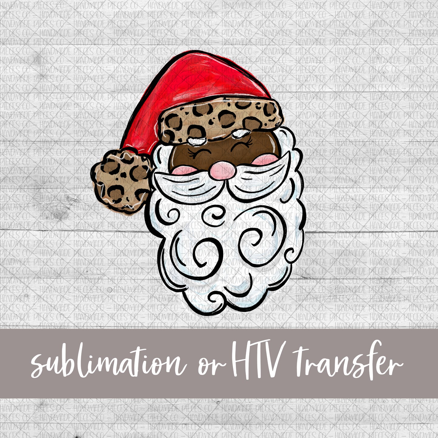 Santa, Dark Skin -  Sublimation or HTV Transfer