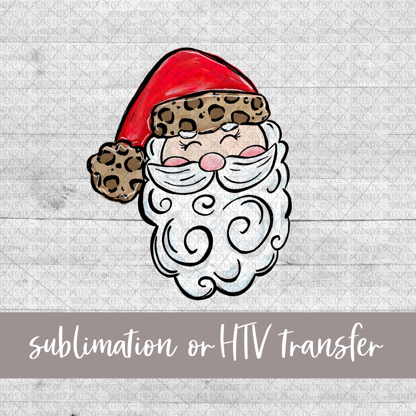 Santa, Light Skin -  Sublimation or HTV Transfer